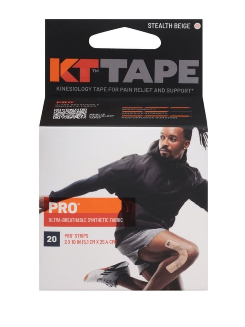 KT Tape Pro Synthetic Kinesiology Tape Pre-Cut 20-Count Stealth Beige NWT